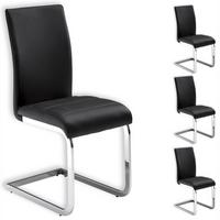 SCHWINGSTUHL LETICIA 4er-Set schwarz - Schwarz, Textil/Metall (44/97/59cm) - IDIMEX