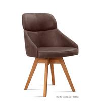 ESSZIMMERSTUHL drehbar (4er-Set) Drala 52x82x63 Eiche geölt/Braun - Eichefarben/Braun, Kunststoff (63/82/52cm) - 58aufmkessel