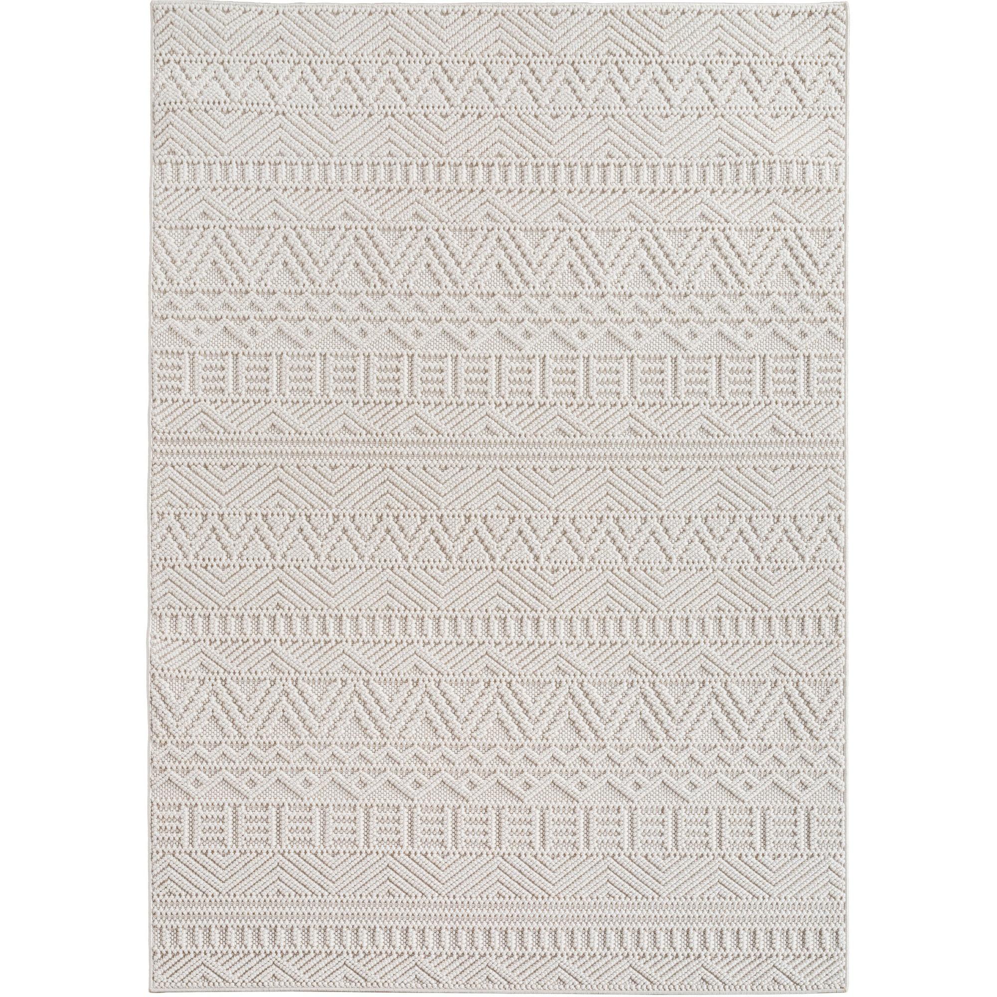 TEPPICH Flachgewebe LANGAU in Creme, mit Ethno-Streifen, 240 x 340 cm - Creme, Textil (240/340cm) - KADIMA DESIGN
