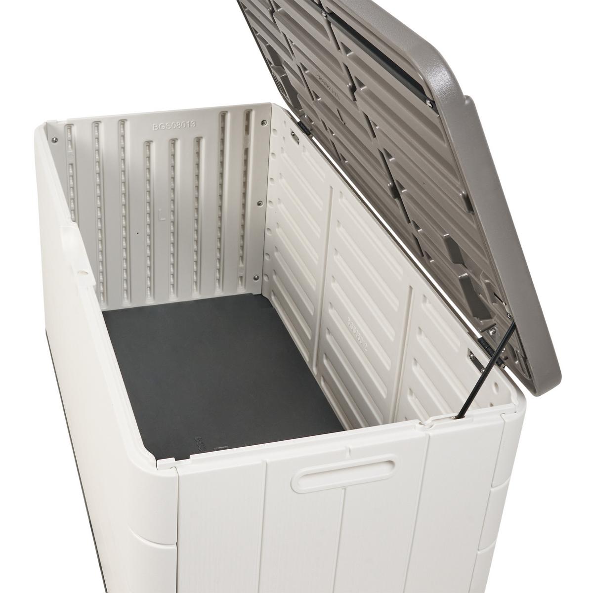 AUFBEWAHRUNGSBOX 116/60 cm Weiß Milies - Weiß/Grau, Kunststoff (116/60/60cm) - Beliani