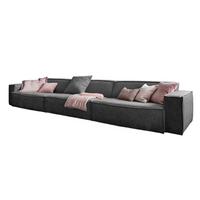 RIESENSOFA SAMU Grau Webstoff - Dunkelgrau/Schwarz, Textil (418/72/106cm) - KAWOLA