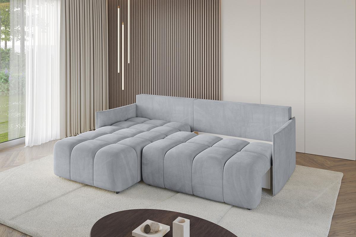 ECKSOFA Ottomane links LONLI-L 251x189x68 Titanfarben Velours - Titanfarben, Holzwerkstoff/Kunststoff (251/189cm) - ALTDECOR
