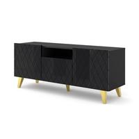 TV LOWBOARD Schwarz 145/62/42 - Schwarz, Holzwerkstoff (145/62/42cm) - RAUMHIRSCH FURNITURE