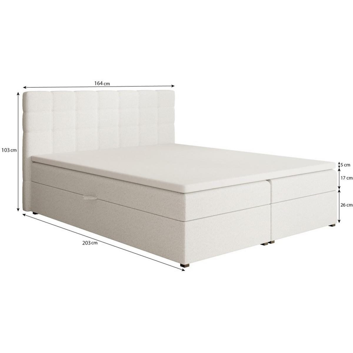 POLSTERBETT Topiq I 164/203/103 dunkelbeige, Bouclé-Stoff - Hellgrau, Holzwerkstoff (160/200cm) - Beautysofa