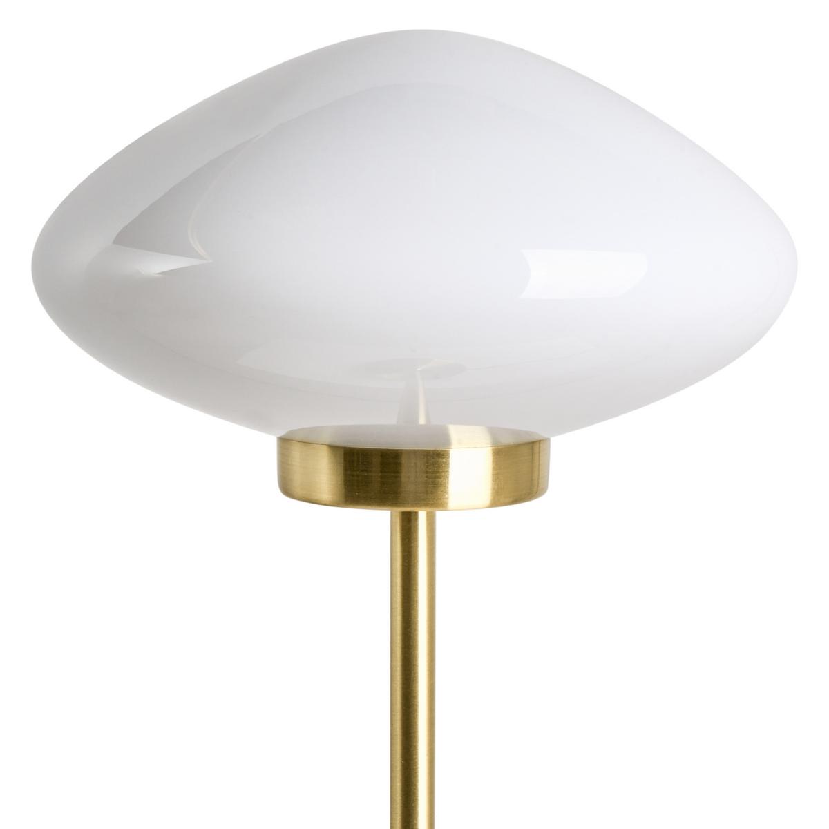 TISCHLAMPE Metall Gold Sibun - Goldfarben/Weiß, Metall (24/24/55cm) - Beliani