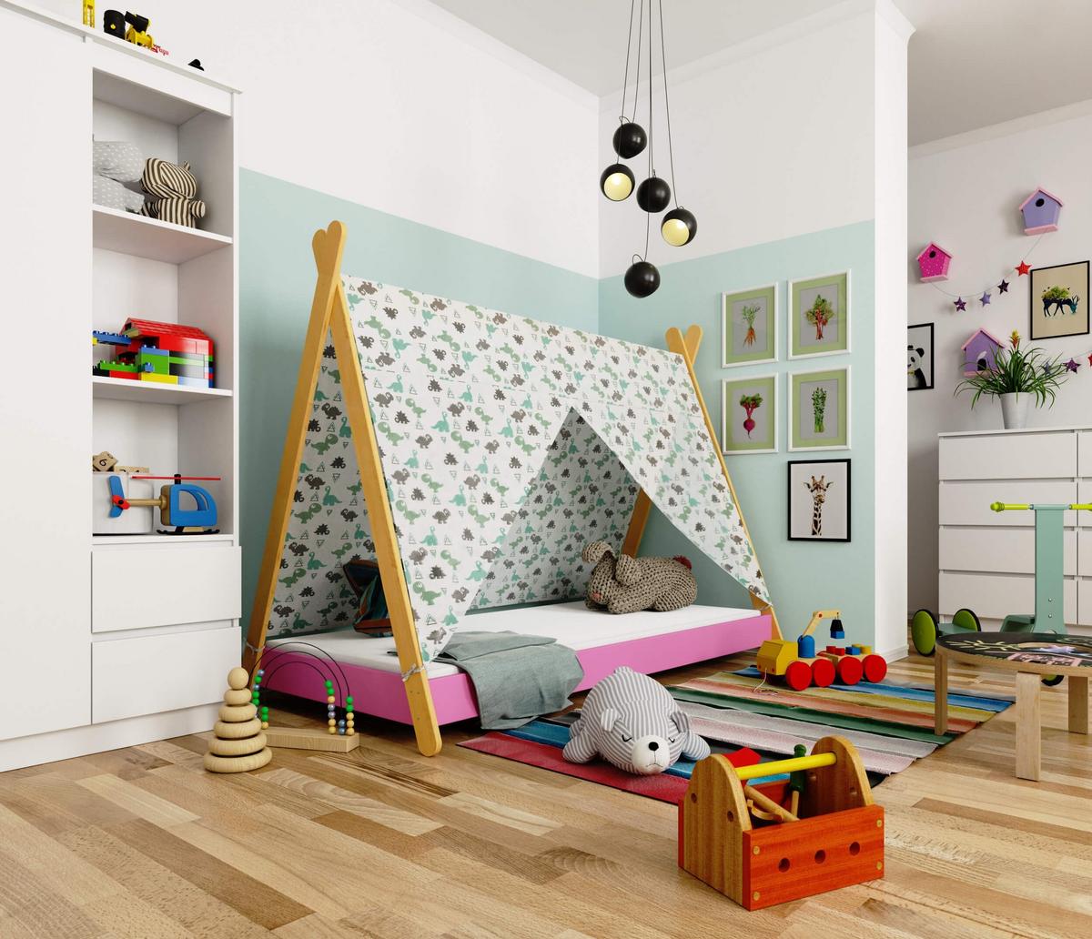 KINDERBETT Rosa 155/85/187 - Rosa, Holzwerkstoff (80/180cm) - RAUMHIRSCH FURNITURE