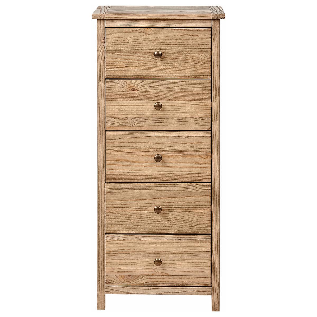 KOMMODE mit 5 Schubladen Sassafrasholz Braun Salton - Braun, Holz (50/111/39cm) - Beliani