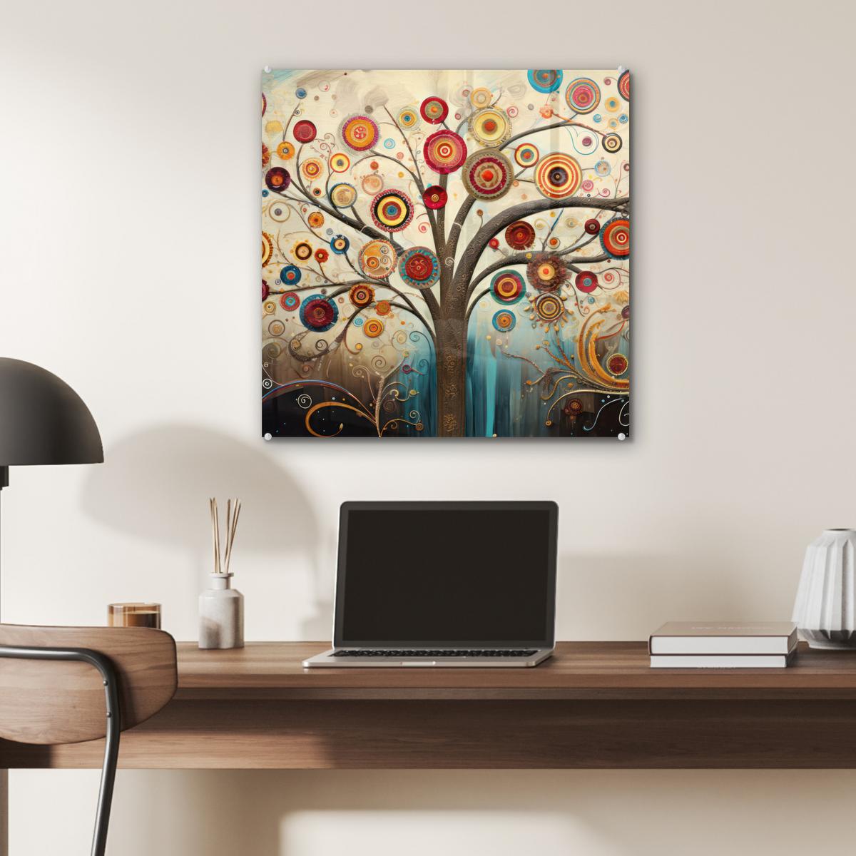 ACRYLGLASBILD Baum - Baum des Lebens - Farbe 50x50 cm - Braun, Glas (50/50cm) - MuchoWow