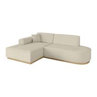 ECKSOFA Ottomane Links IREA-L1-v2 - 232x165x80 cm Beige - Hellbraun/Creme, Holzwerkstoff/Textil (232/165cm) - ALTDECOR