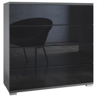 KOMMODE Pavos Schwarz Hochglanz - Schwarz Hochglanz, Holzwerkstoff (76/76/35cm) - Vladon