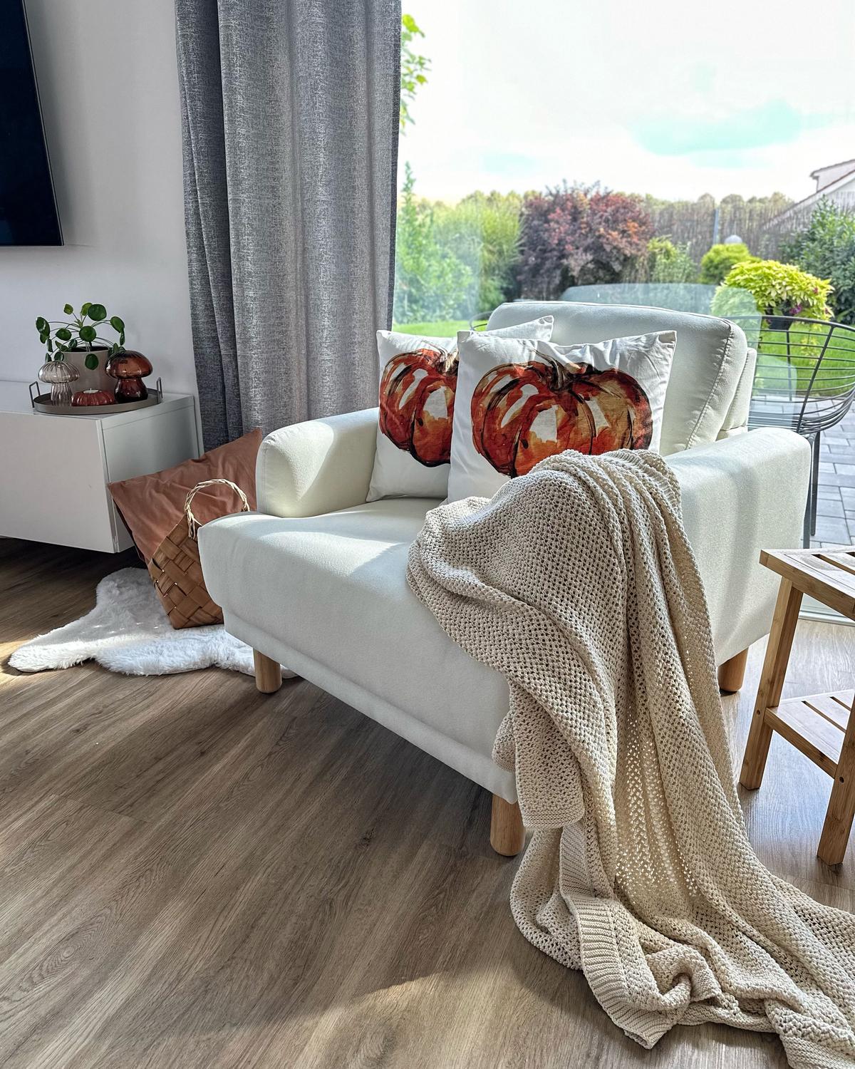 DEKOKISSEN 2er-Set Beige 45/45 cm Curbita - Beige, Textil (45/45cm) - Beliani