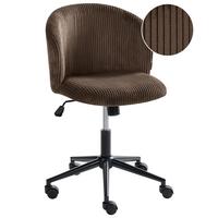 BÜROSTUHL Cord Dunkelbraun Miles - Dunkelbraun, Textil (55/76/55cm) - Beliani