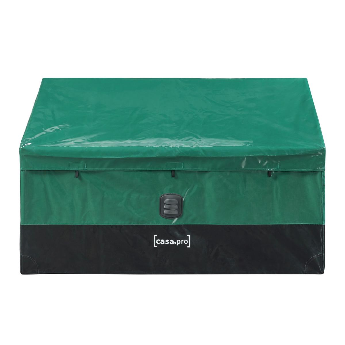 AUFBEWAHRUNGSBOX Alanno - Schwarz/Grün, Textil/Metall (122/76/64cm) - casa.pro