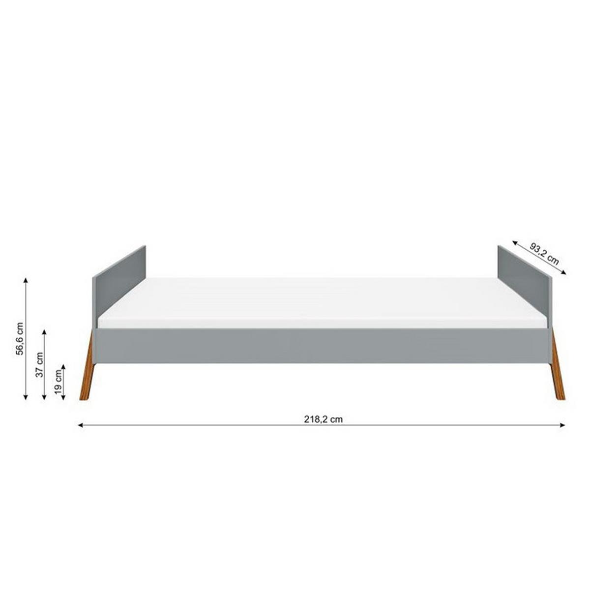 BETT 90/200 Grau - Grau, Holzwerkstoff (90/200cm) - Petits-meubles
