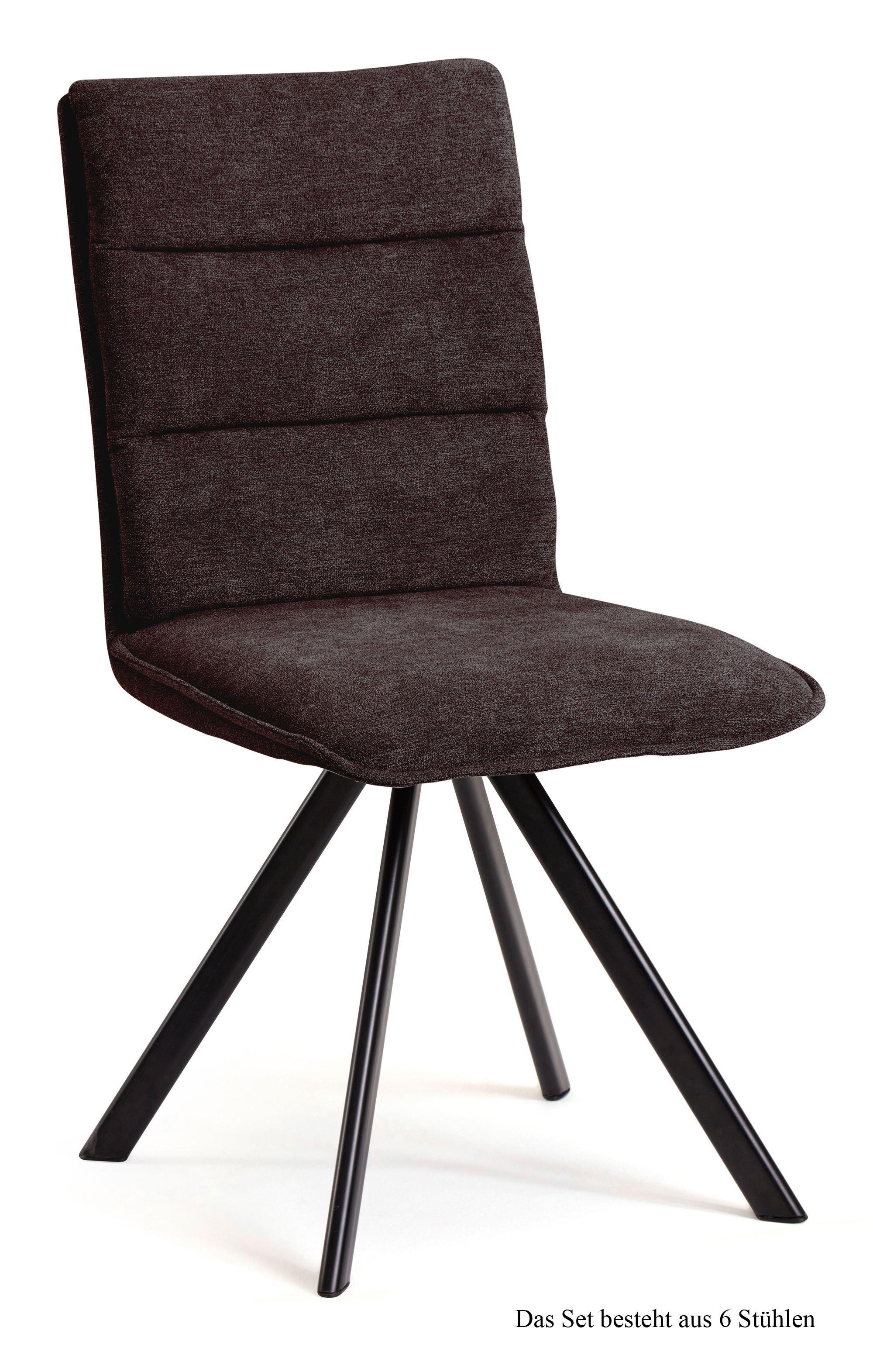 ESSZIMMERSTUHL (6er-Set) Debbi 47x92x60 Schwarz/Espresso - Dunkelbraun/Schwarz, Kunststoff (60/92/47cm) - 58aufmkessel