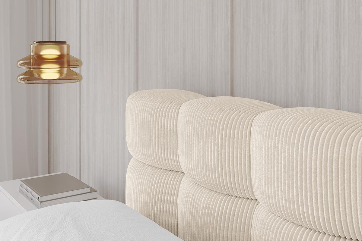 POLSTERBETT mit Bettkasten und Lattenrost, Bett mit Matratze H3/H4 - LEYA-v1 180x200 Beige - Beige, Holzwerkstoff/Textil (180/200cm) - ALTDECOR