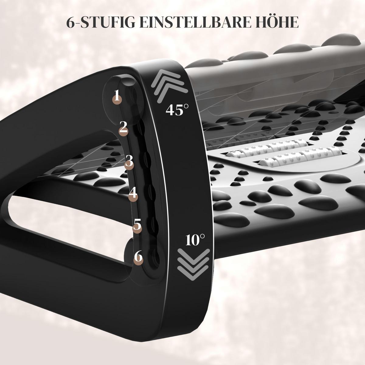 FUSSSTÜTZE - Schwarz, Kunststoff (32.5/19/44cm) - HOMCOM