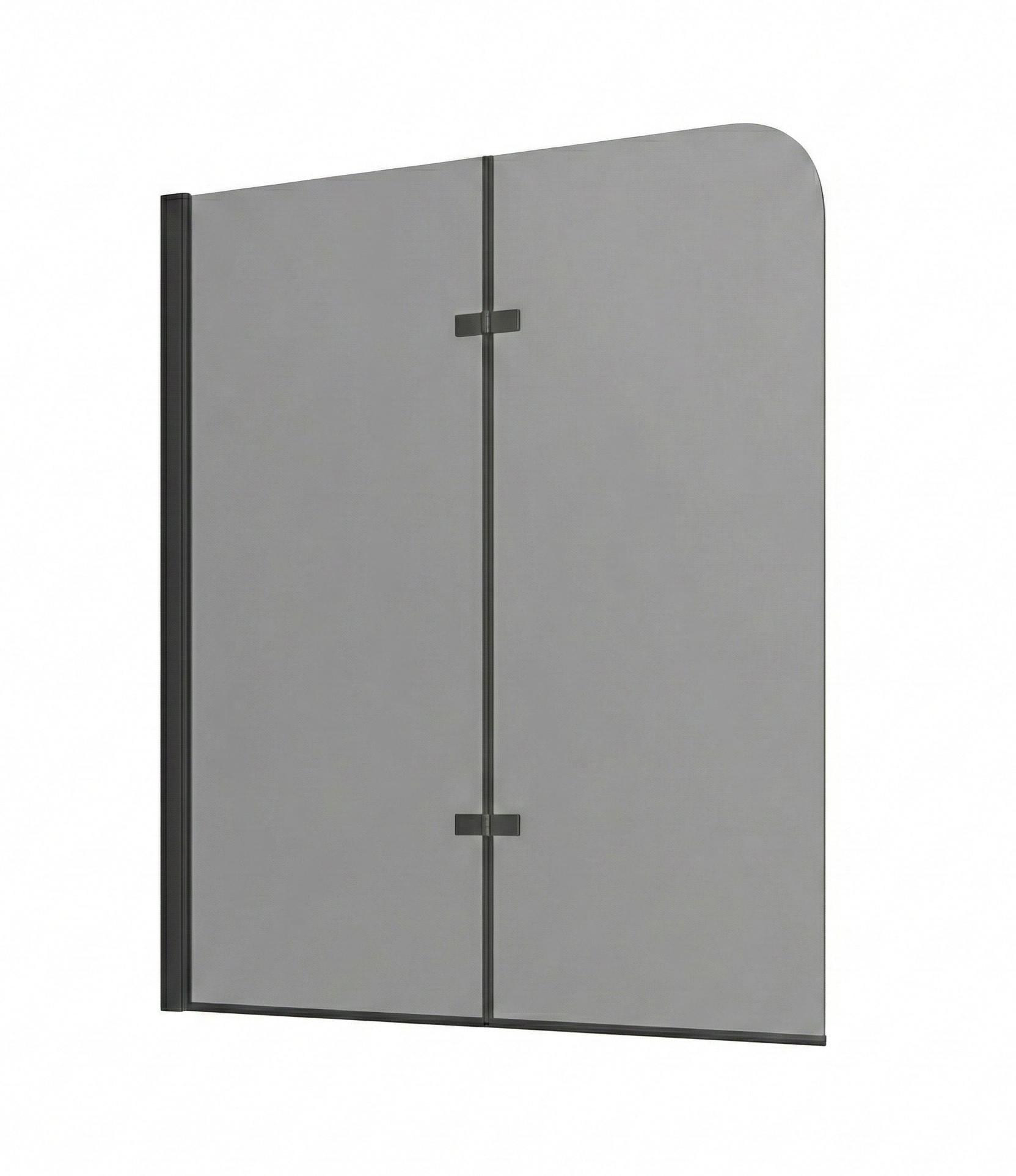 BADEWANNE Austin 2 Teile cm Schwarz mit Rauchglass - 110 x 140 cm - Schwarz, Glas (110/140cm) - Badplaats
