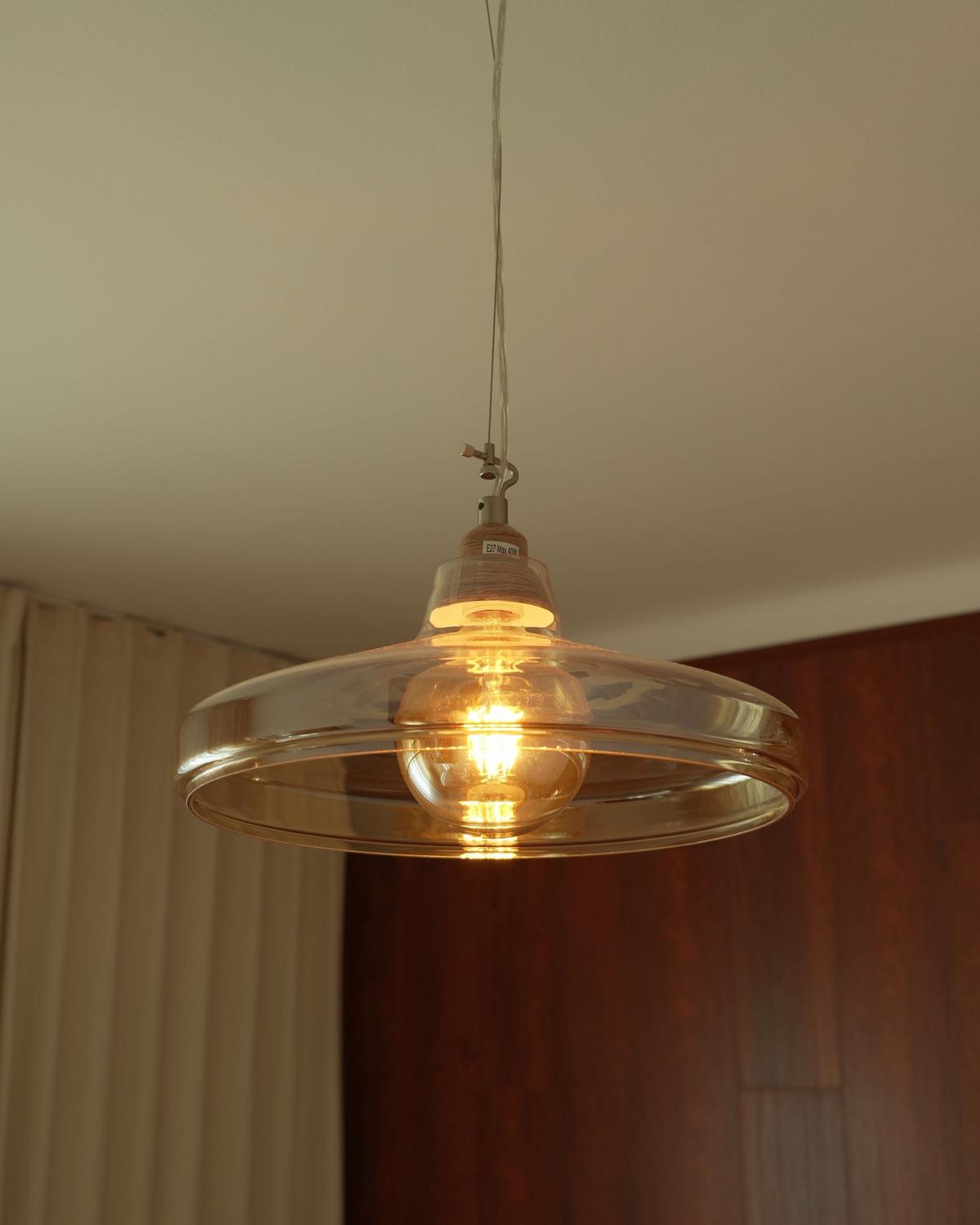 HÄNGELEUCHTE Alikos 38/38/129 cm - Transparent, Glas (38/38/129cm) - Beliani