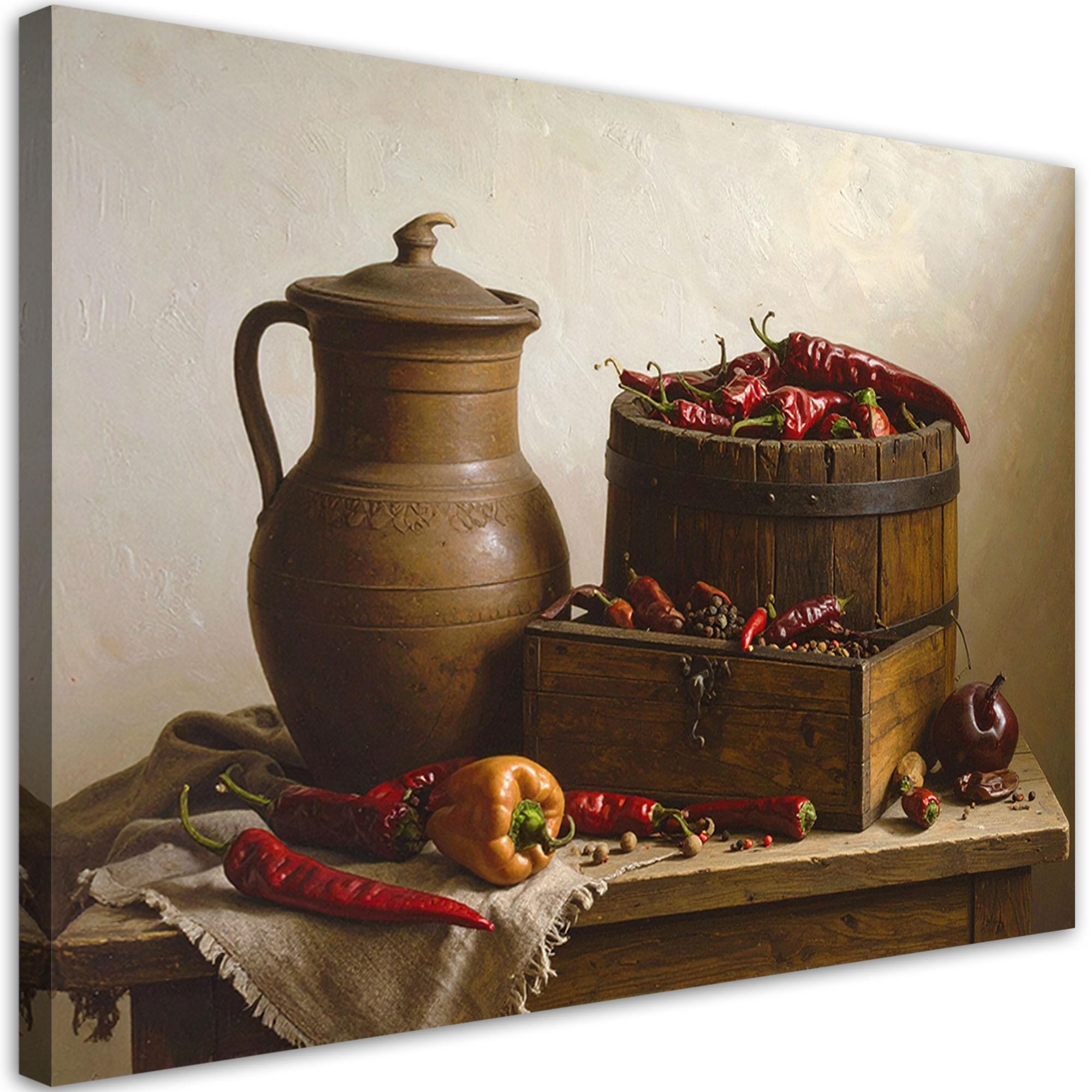 LEINWANDBILD Essen & Trinken 90x60cm - Braun, Textil (90/60cm) - Feeby