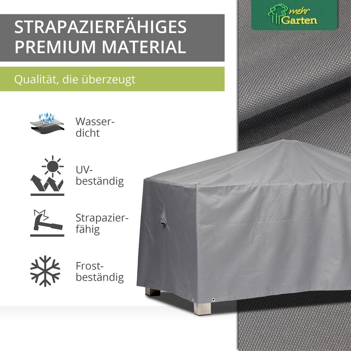 SCHUTZHÜLLE für Gartentisch Rechteckig SHP-20053 - Grau, Kunststoff (205/71/105cm) - mehr Garten