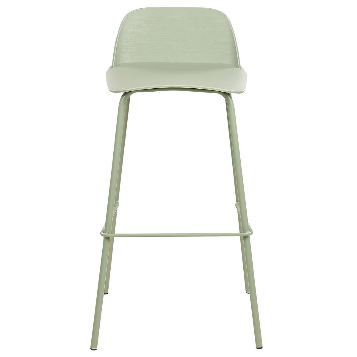 BARHOCKER 4er-Set Kunststoff Grün Mora - Grün, Kunststoff/Metall (48/90/35cm) - Beliani