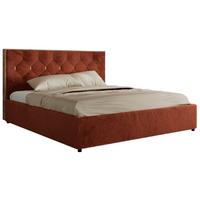 POLSTERBETT LARINO CLASSIC 160/200 - Orange Plüsch - Multipocket-Matratze - Orange, Textil (160/200cm) - MKS
