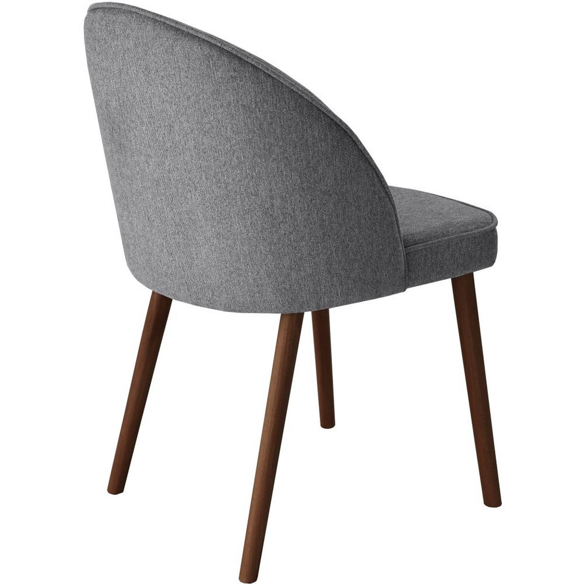 STUHL Luna, Polsterstuhl für das Esszimmer mit wengefarbenen Holzbeinen, Grau - Wengefarben/Grau, Holz (51/87/46cm) - Beautysofa
