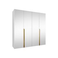 DREHTÜRENSCHRANK Mila III 200 - Goldfarben/Schwarz, Holzwerkstoff/Kunststoff (200/202/52cm) - MIRJAN24