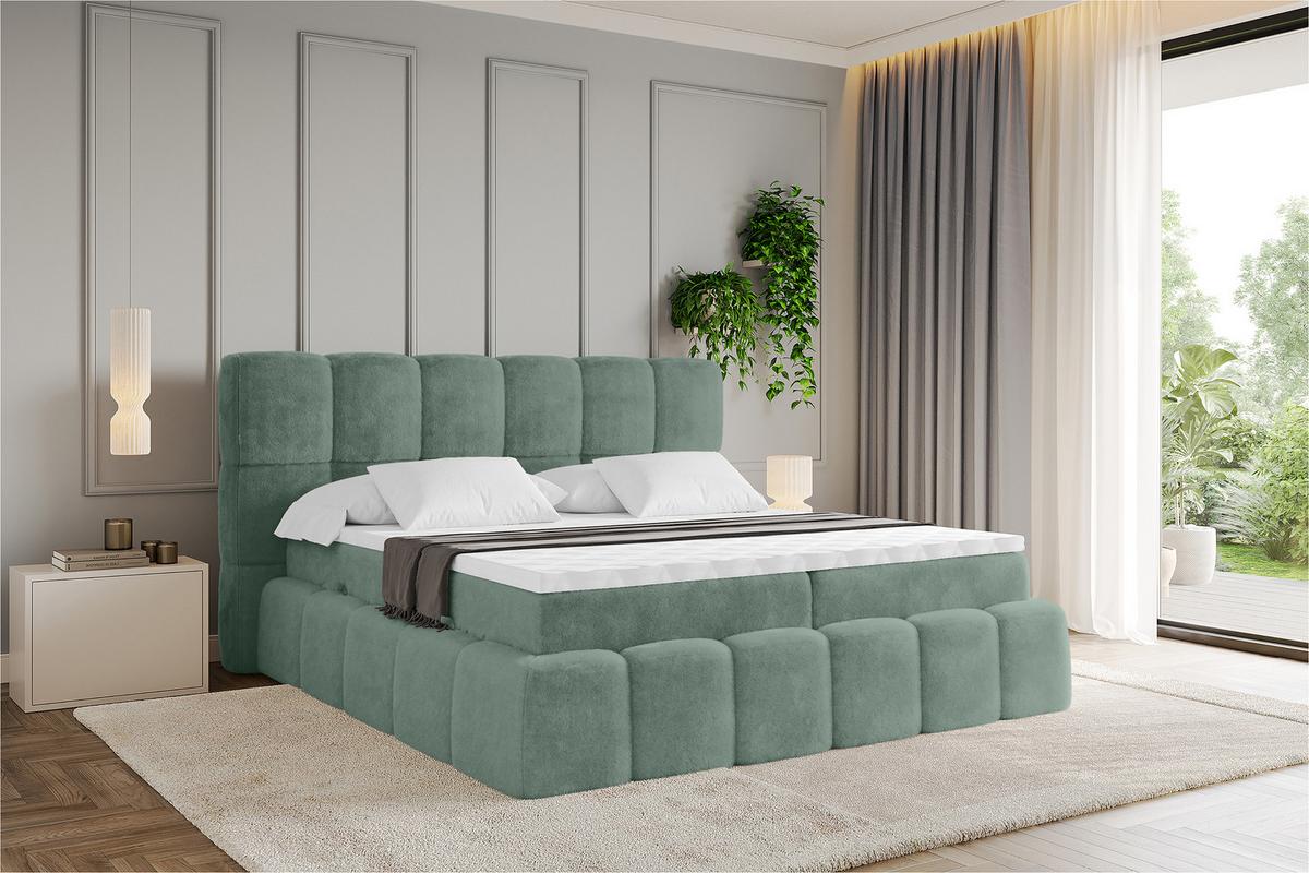 BOXBETT - AURI-H3 - 120x200 Salbeigrün Lapitt - Salbeigrün, Holzwerkstoff (120/200cm) - ALTDECOR