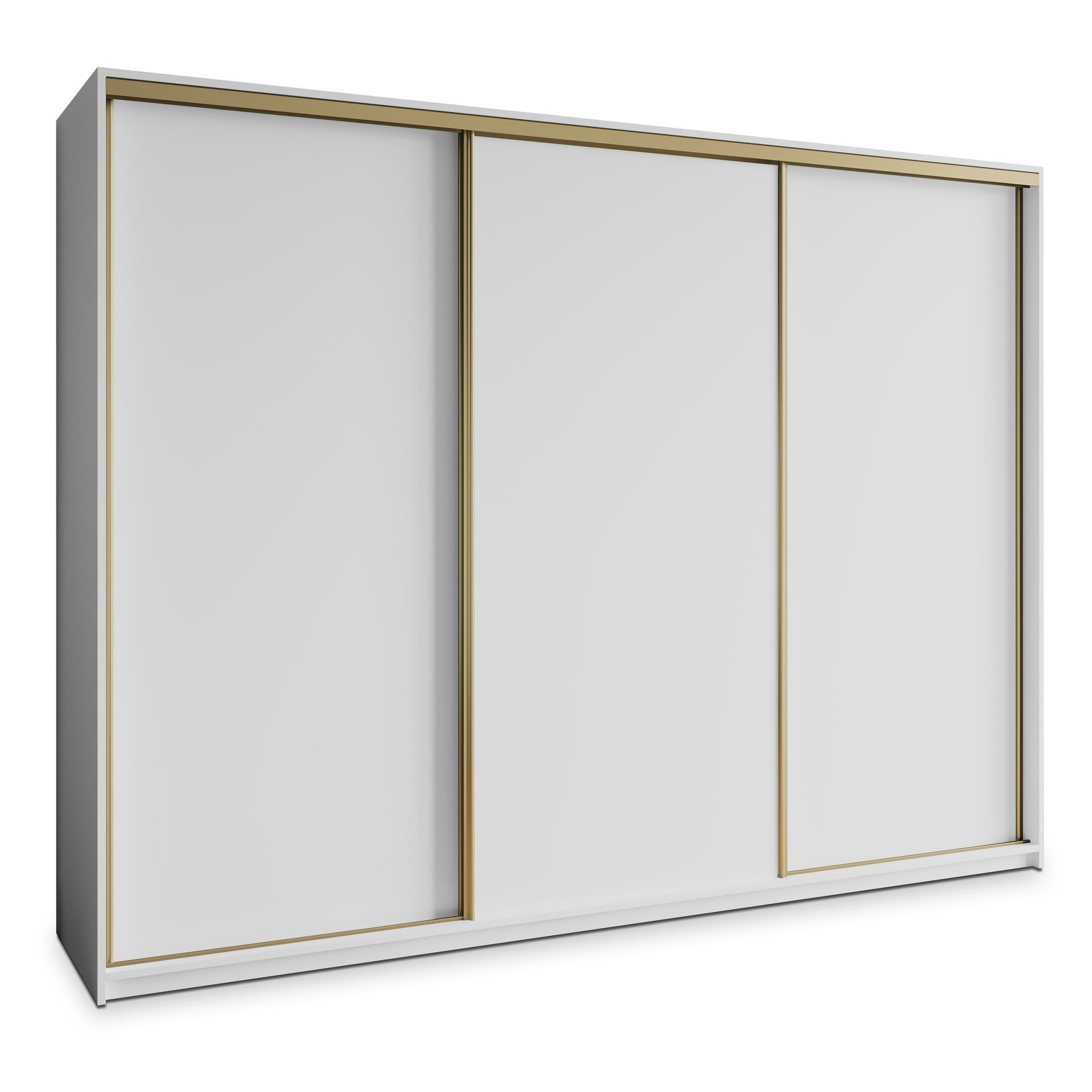 SCHWEBETÜRENSCHRANK NISSE 270/205/60 cm 3-türig Weiß - Weiß, Holzwerkstoff (270/205/60cm) - MASSENO
