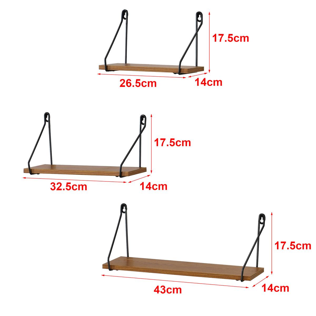 WANDREGAL-SET 3 TLG. Randers - Schwarz, Metall (26.5/17.5/14cm) - [en.casa]