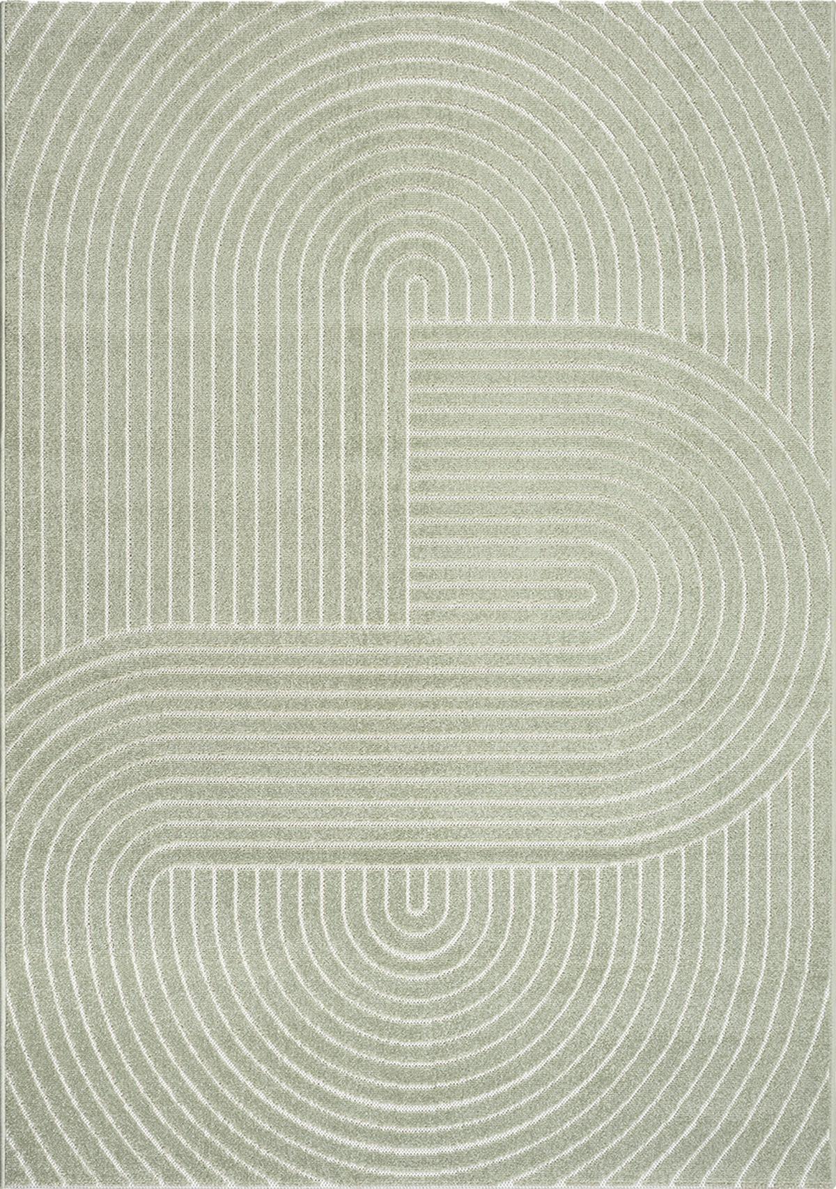 TEPPICH Outdoor Geometrisch MEZEN Polypropylen Grün 80 x 150 cm - Grün, Textil (80/150cm) - KADIMA DESIGN