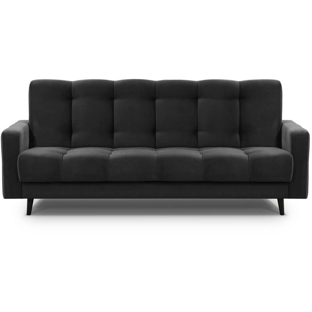 3-SITZER Schlafsofa Nancy Bis schwarz - Schwarz, Holz/Textil (220/89/93cm) - Beautysofa