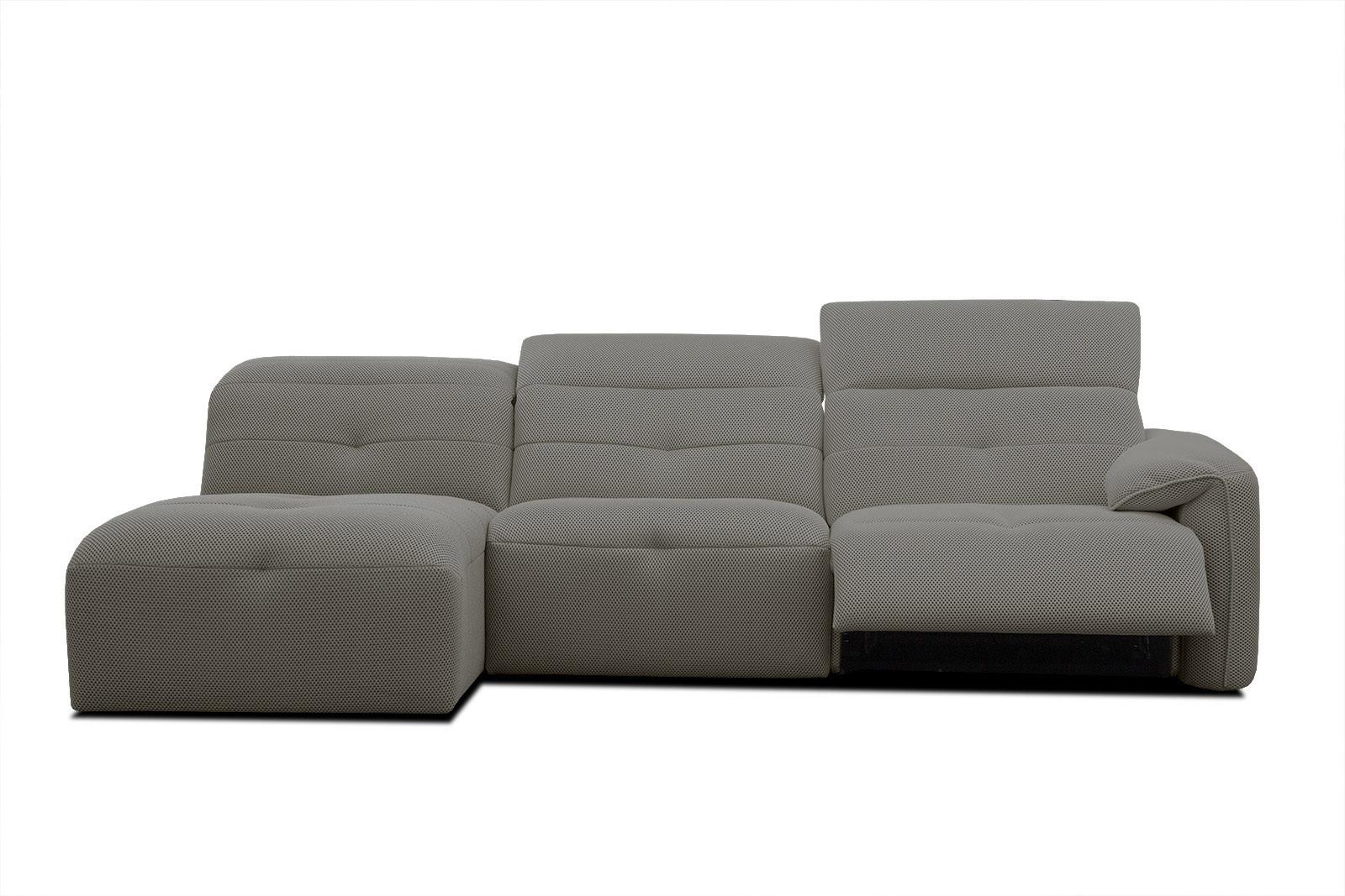 ECKSOFA TRENTO 4-Sitzer mit 1 Relaxfunktion, taupe - Taupe/Schwarz, Holzwerkstoff/Kunststoff (165/262cm) - Wozimo