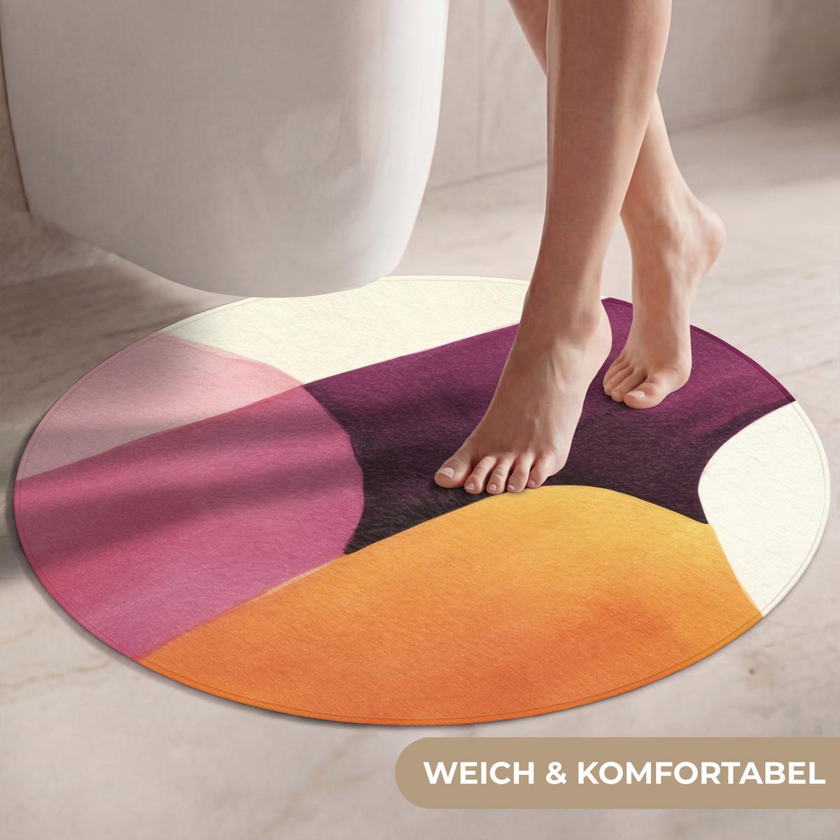 WC-VORLEGER Formen - Abstrakt - Farbenfroh Toilettenteppich 70x70 cm - Terracotta, Textil (70/1cm) - OnlyWow