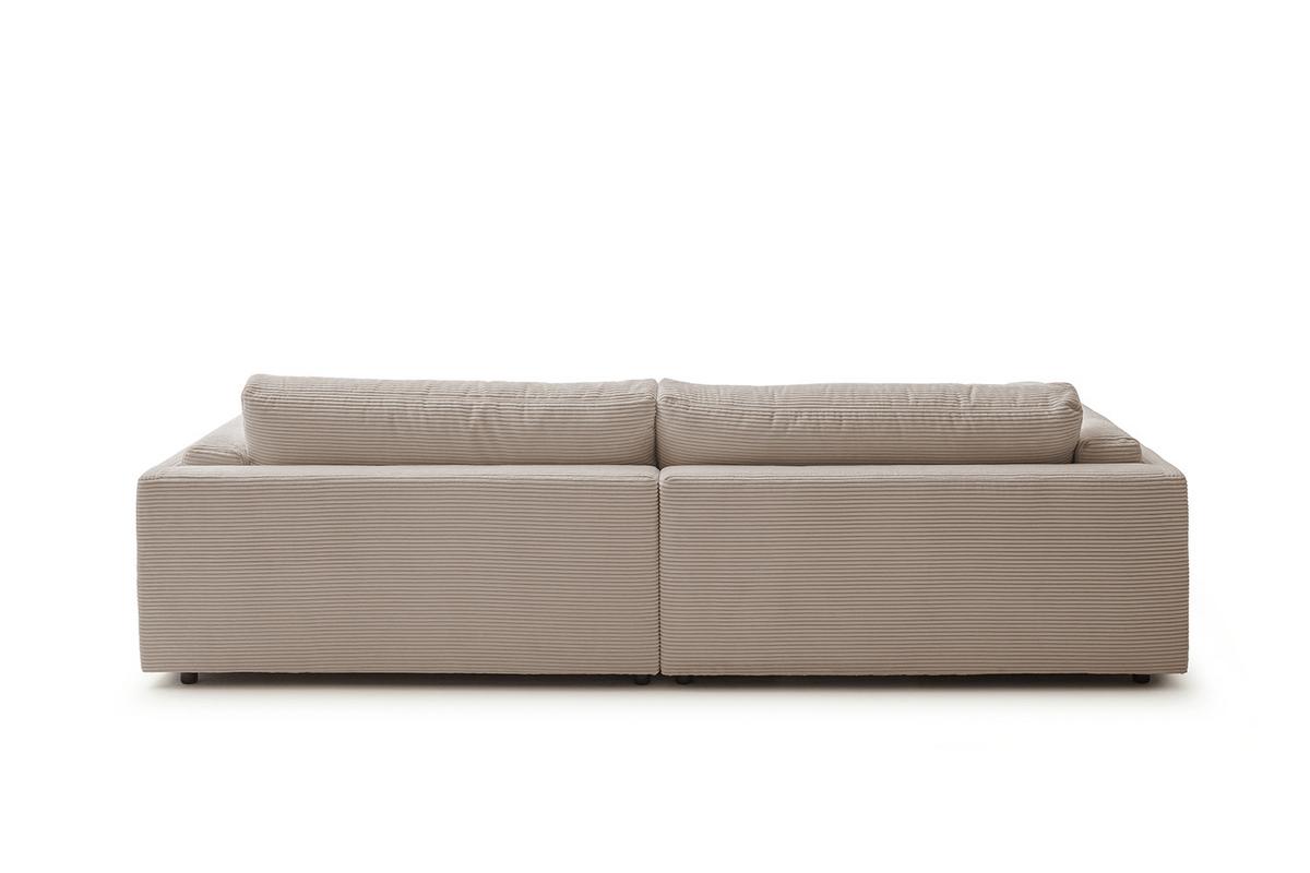 BIG SOFA RAINA Taupe Cord - Taupe/Schwarz, Kunststoff/Textil (294/85/150cm) - KAWOLA