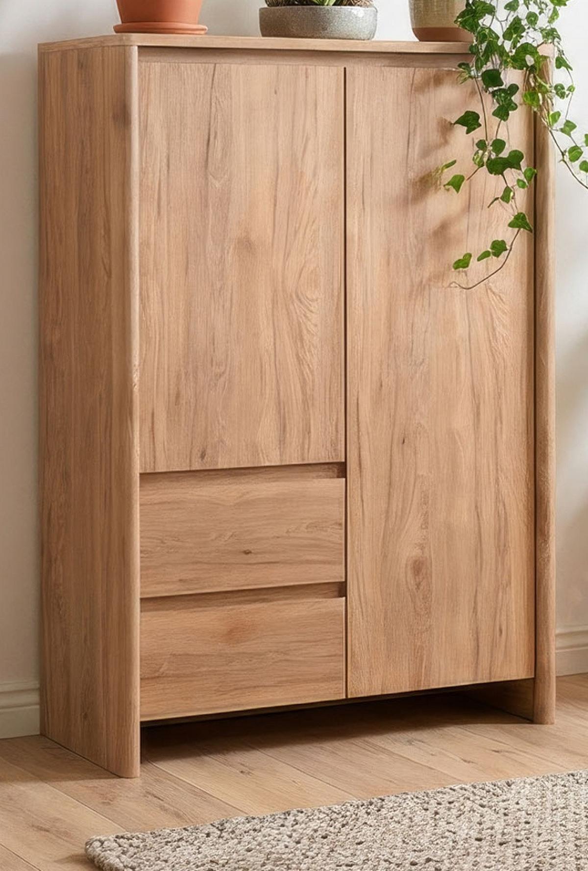 HIGHBOARD Hickory Walnuss 86 x 140 cm, Kommode mit viel Stauraum - Walnussfarben, Holzwerkstoff (86/140/40cm) - Furn.Design