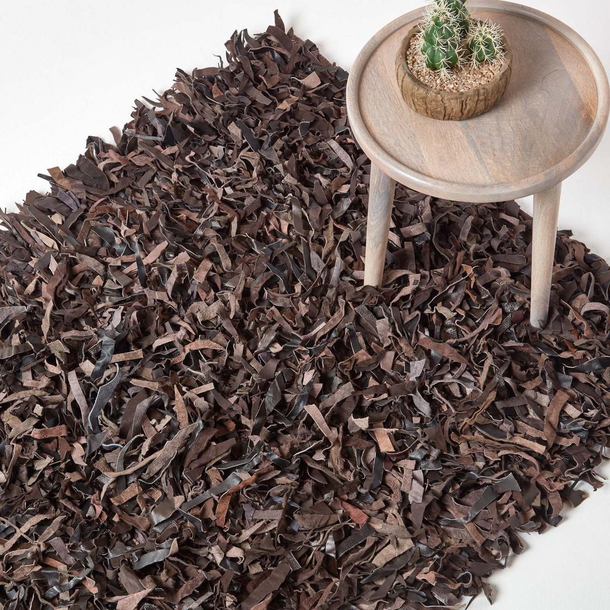 SHAGGY-TEPPICH Dallas 150/240 cm - Dunkelbraun, Leder (150/240cm) - Homescapes