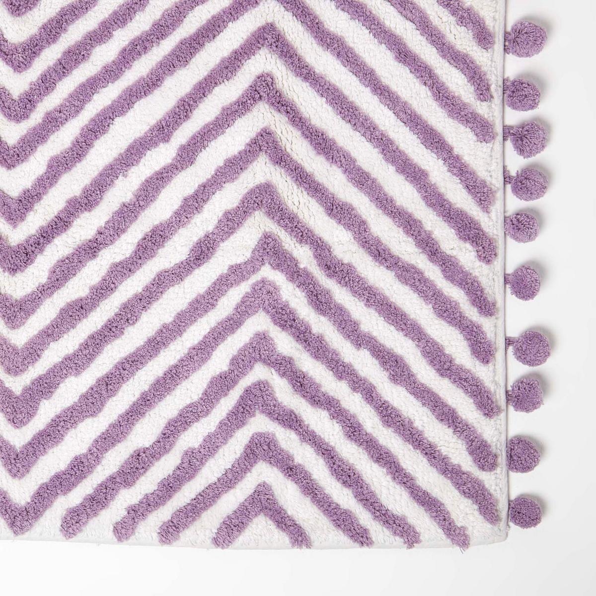 BADEMATTE 50/80 cm Chevron, Baumwolle - Flieder, Textil (50/80cm) - Homescapes