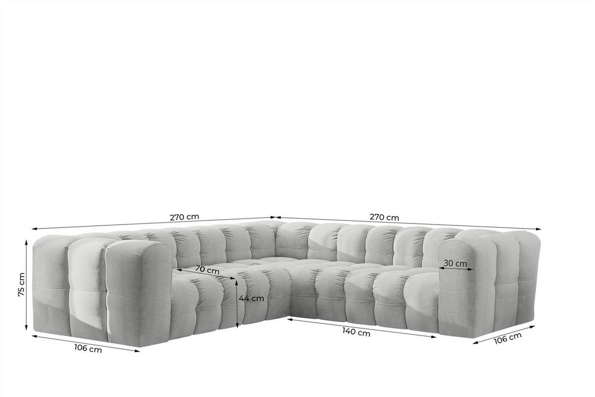 ECKSOFA Solvie Xs In Moly - Grün, Holzwerkstoff/Textil (270/270cm) - Fun Möbel