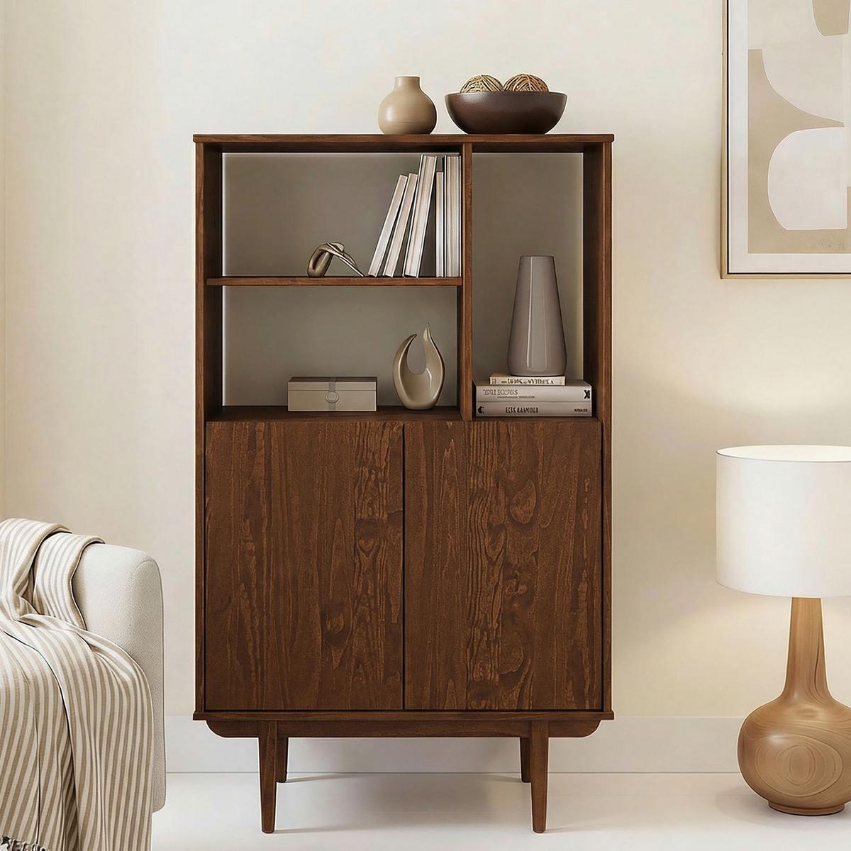 HIGHBOARD SIMONA Kastanie - Kastanienfarben, Holz (80/133/37cm) - IDIMEX