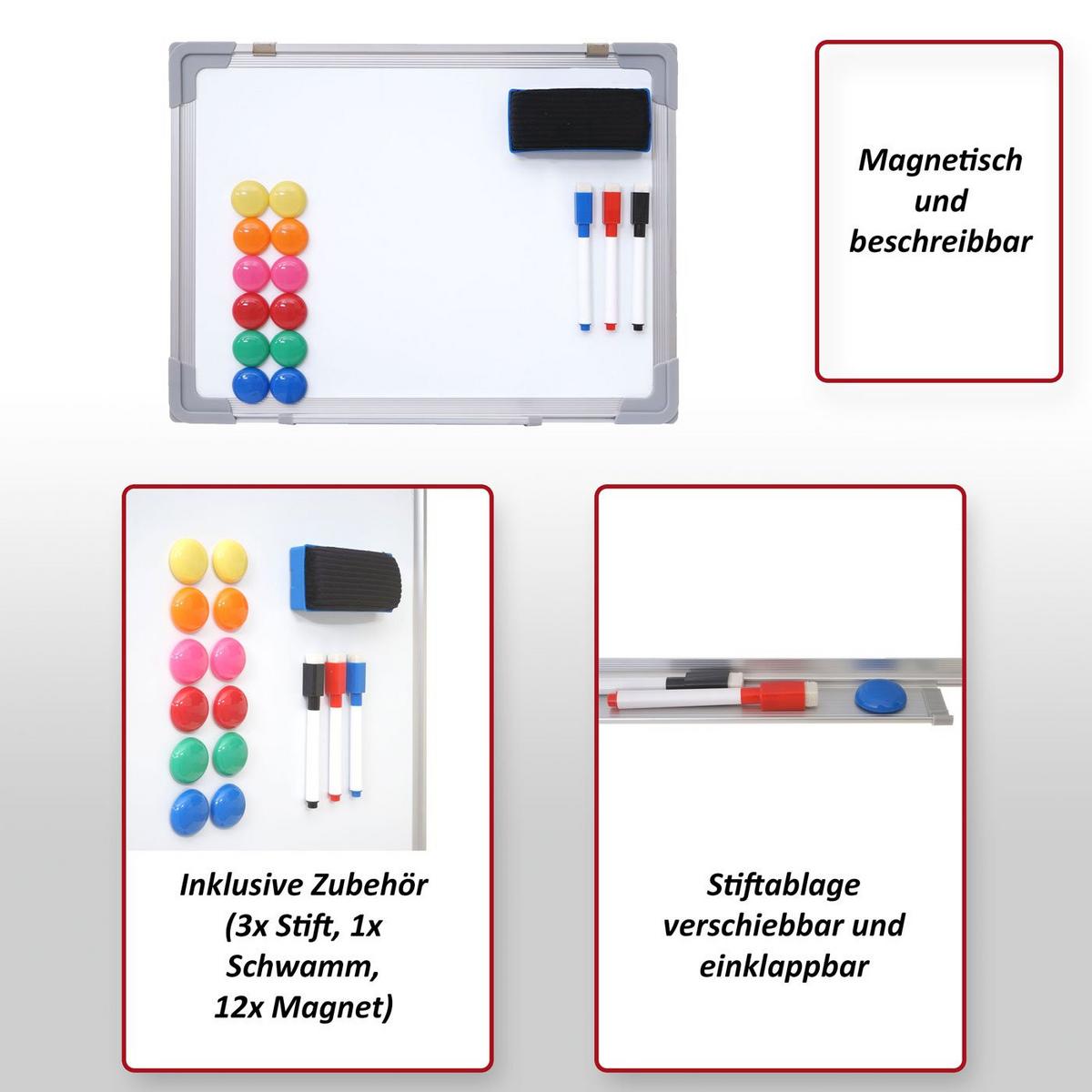 WHITEBOARD Weiß - Weiß, Metall (90/60/2cm) - MCW
