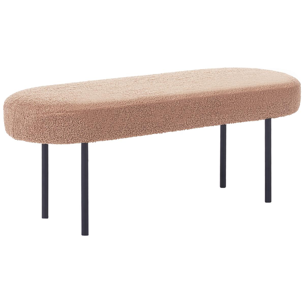 POLSTERBANK Bouclé Hellbraun Wolfeboro - Hellbraun, Textil (98/38/35cm) - Beliani