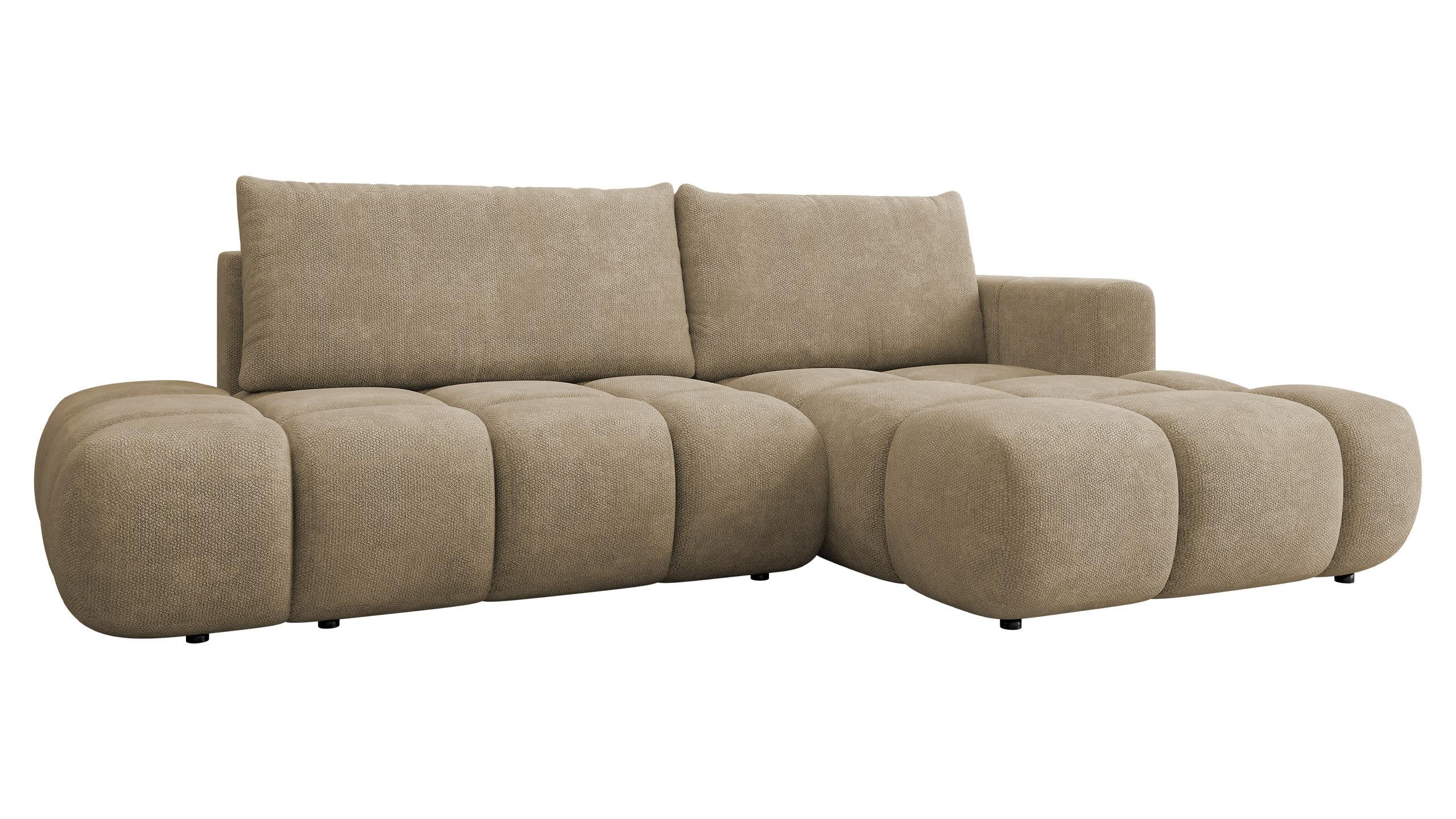 ECKSOFA Soffi, Seite: Rechts - Hellbraun/Schwarz, Holz/Kunststoff (283/166cm) - MIRJAN24