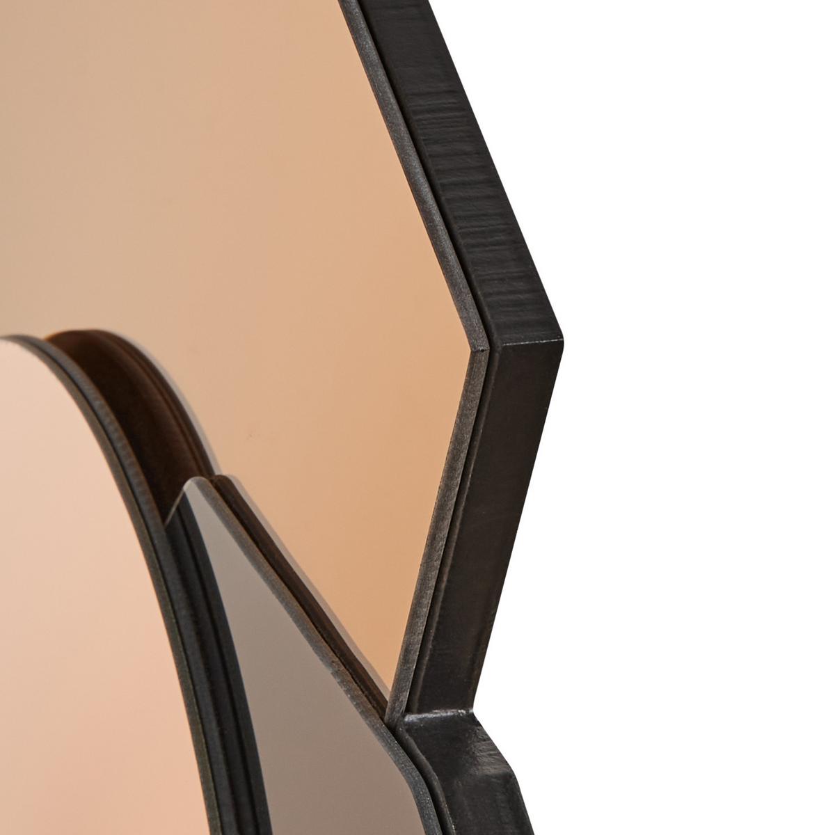 WANDSPIEGEL 62/80 cm Roségold Troyon - Roségold/Schwarz, Glas (62/80/2cm) - Beliani