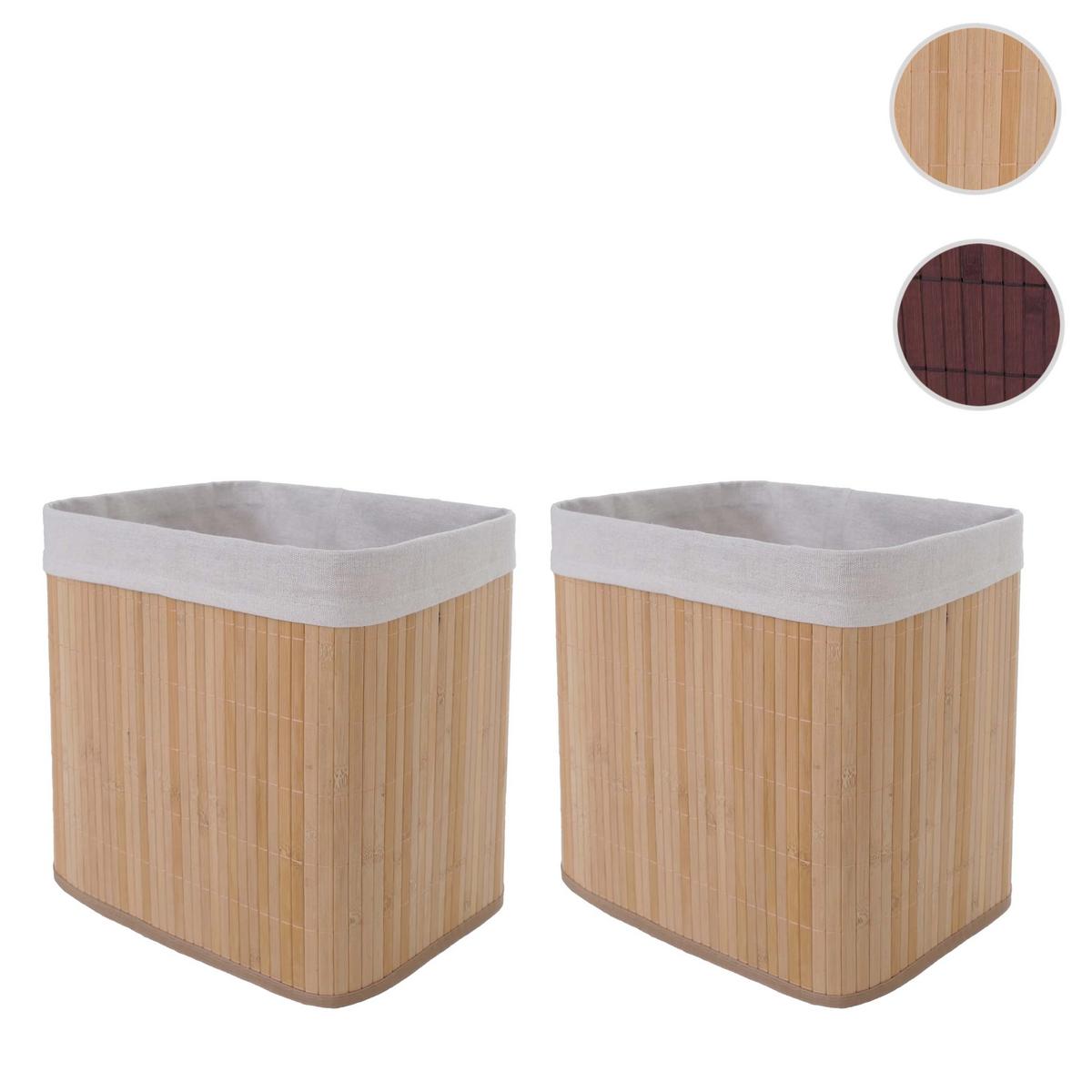 AUFBEWAHRUNGSKORB Braun, Cremeweiß 2er-Set - Creme/Braun, Holz (33/23cm) - MCW