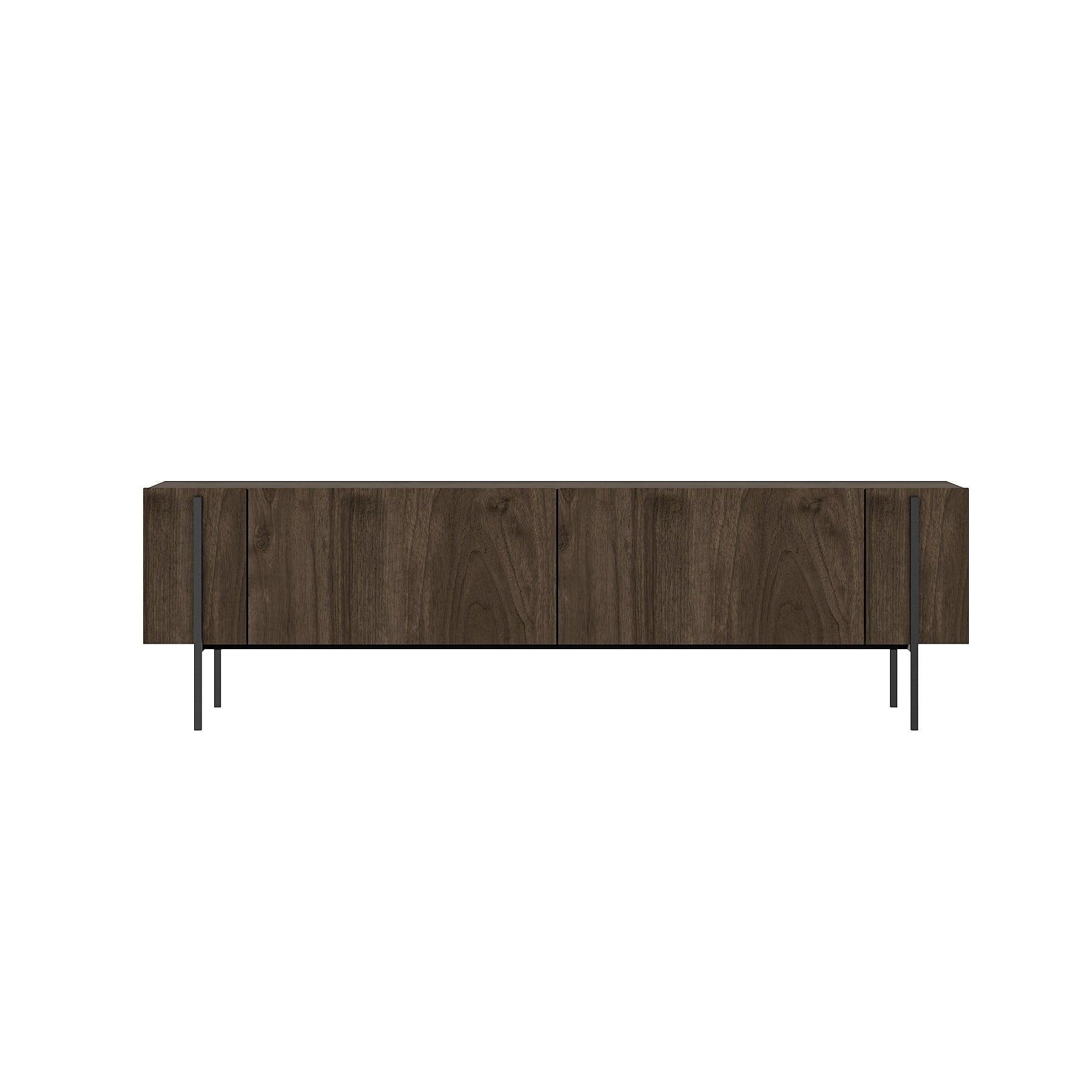 TV-MÖBEL mit 2 klappbaren Türen und Metallfüßen 31,4/160/45,6 cm - Naturfarben, Holzwerkstoff (31.4/45.6/36cm) - Calicosy