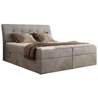 BOXBETT DAGOS 120/200 - Hellgrau Velvet - H3 - Topper Visco - Hellgrau, Textil (120/200cm) - MKS