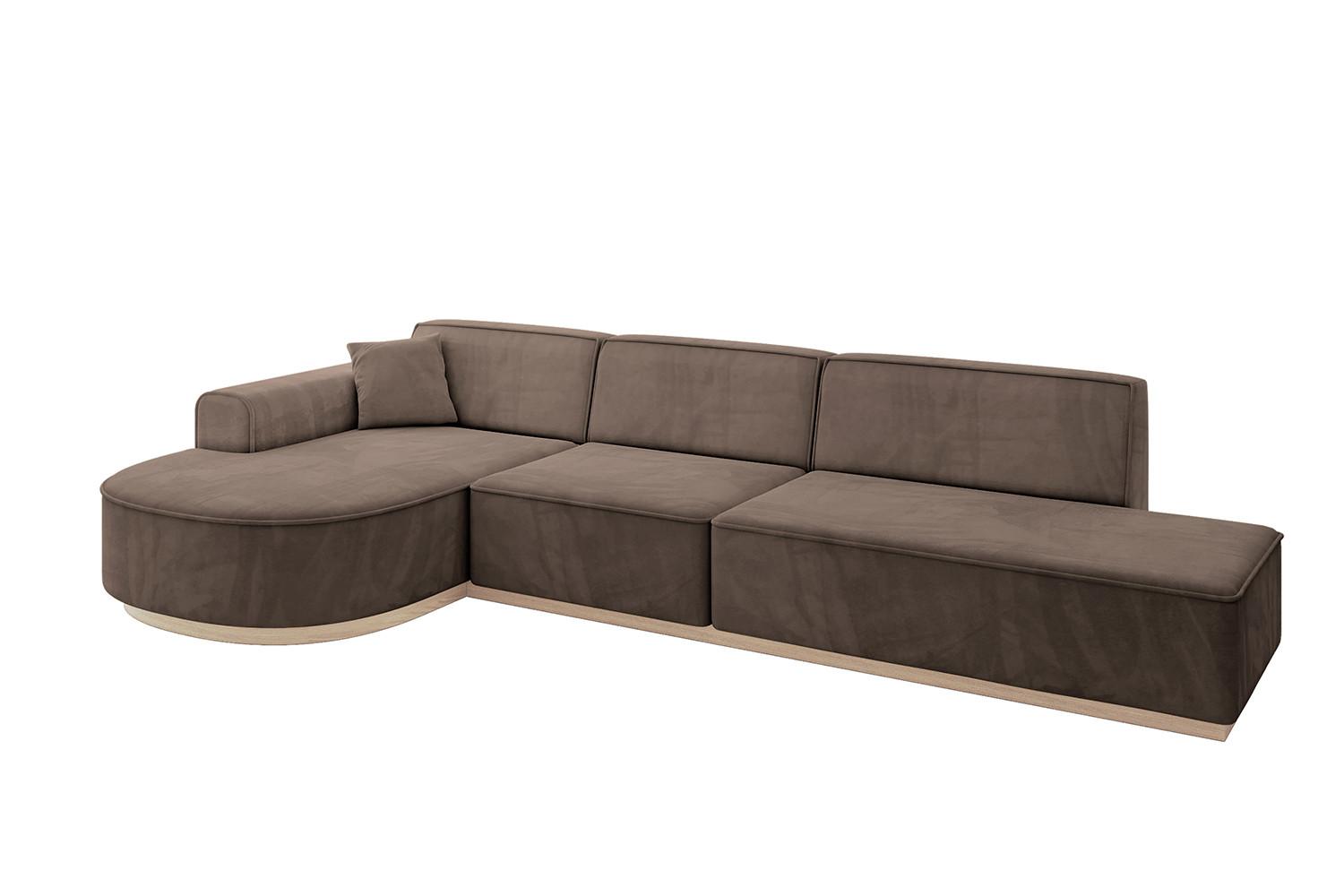 ECKSOFA Ottomane Links ARRIO-L2 - 328x171x83 cm Braun - Braun, Holzwerkstoff/Textil (328/171cm) - ALTDECOR